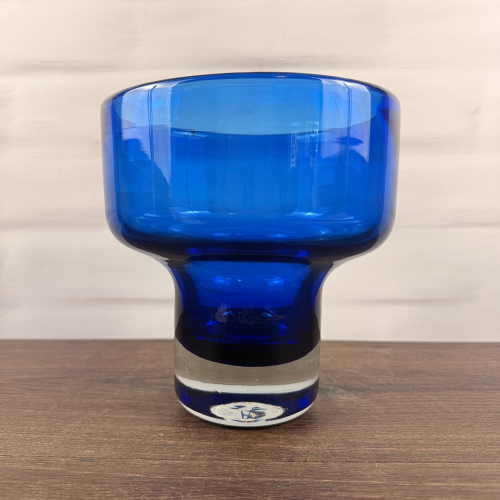 Blenko 596 Persian Blue Art Glass Vase Mid Century Modern